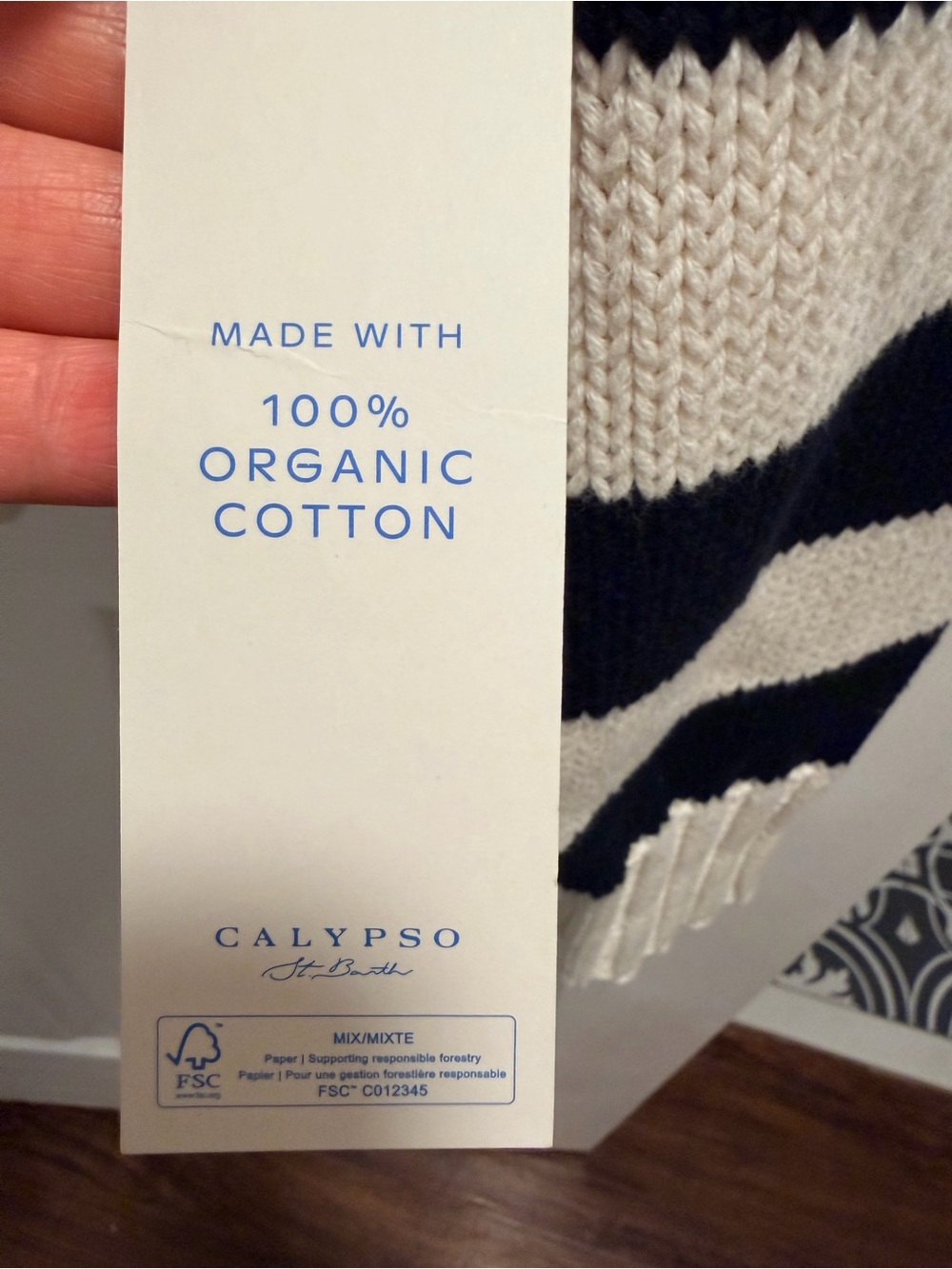 Calypso St. Barth Cream and Black Striped Collared Knit Sweater - Picture 4 of 6